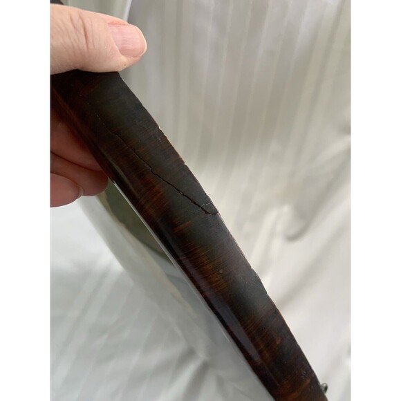 ANTIQUE BABY PRINT OVAL CONVEX PAINTED TIGER WOOD FRAME with CONVEX GLASS Read - Picture 10 of 13